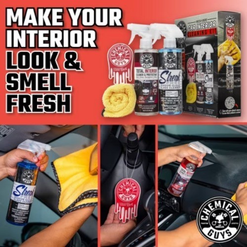 Chemical Guys 4pc Interior Essentials: Liquid Automotive Cleaning Kit for Car