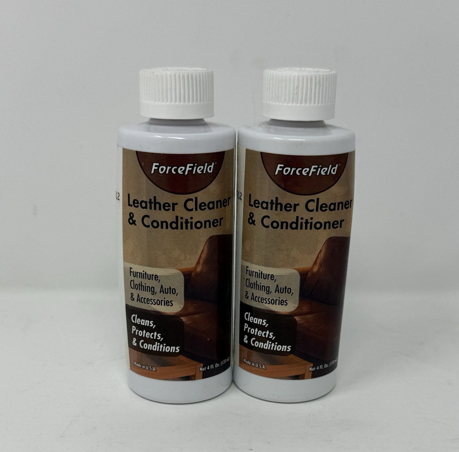 2 FORCEFIELD LEATHER CLEANER & CONDITIONER FURNITURE ACC 4oz Each FREE SHIPPING