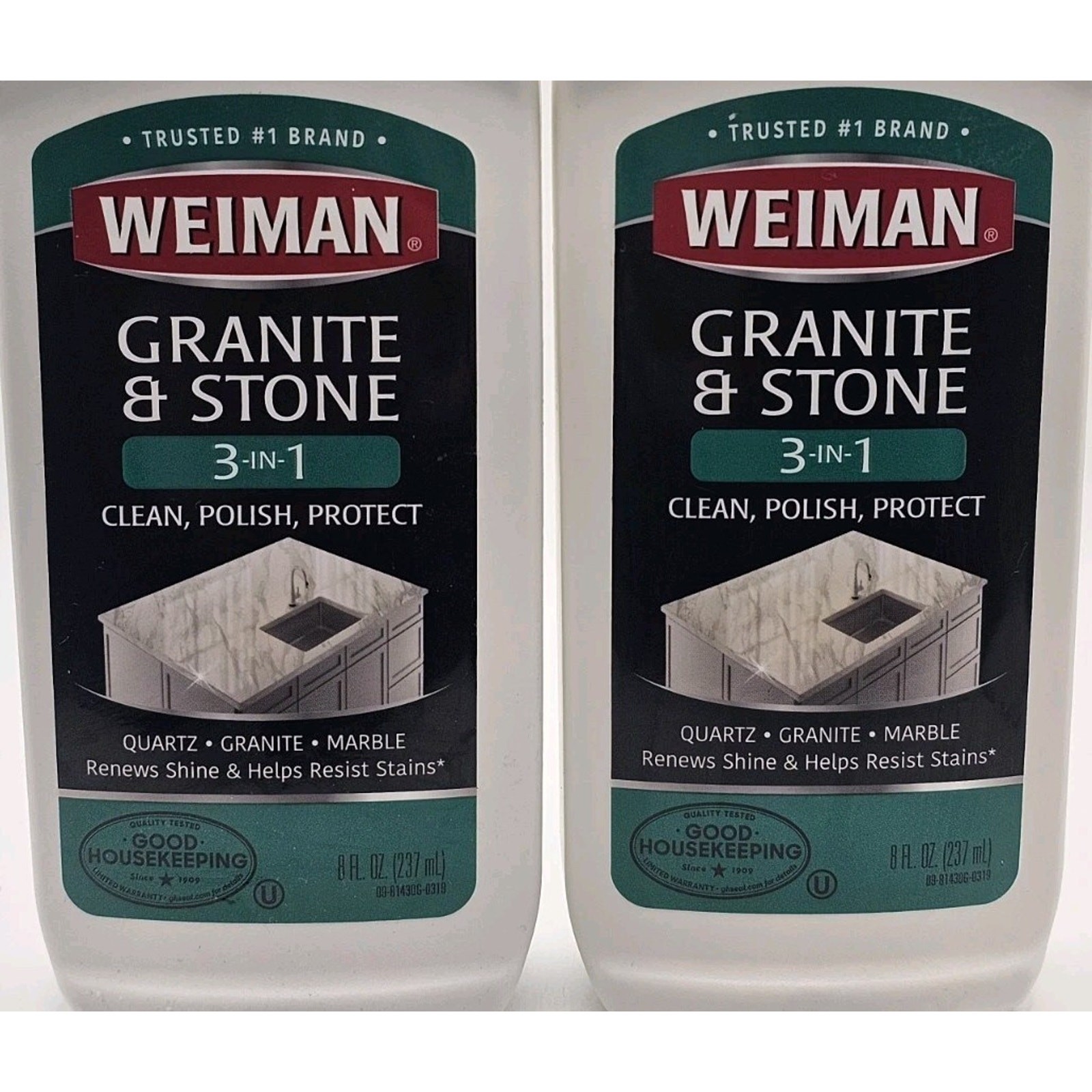 2 Bottles Used WEIMAN Granite & Stone 3 In 1 8oz Discontinued