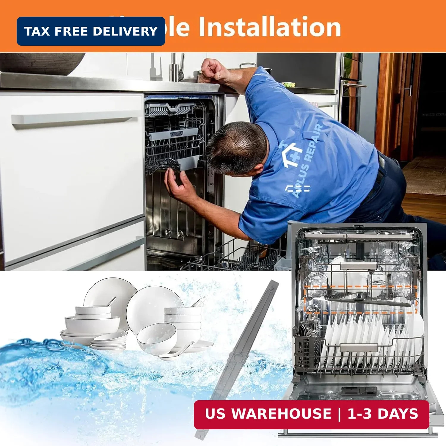 Dishwasher Middle Spray Arm WPW10498900 W10498900 Dishwasher Center Wash Arm Ass