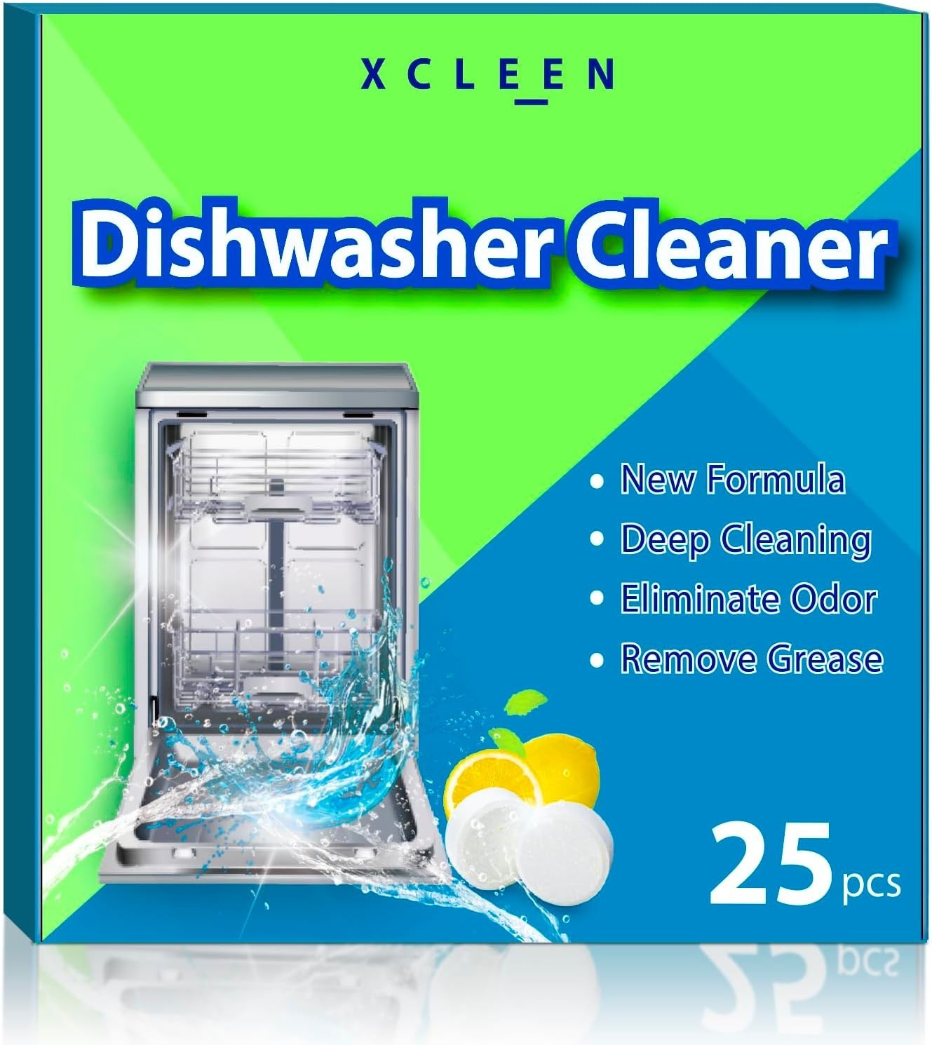 Natural Ingredients Dishwasher Cleaner Tablets – 25 Count for Easy Use