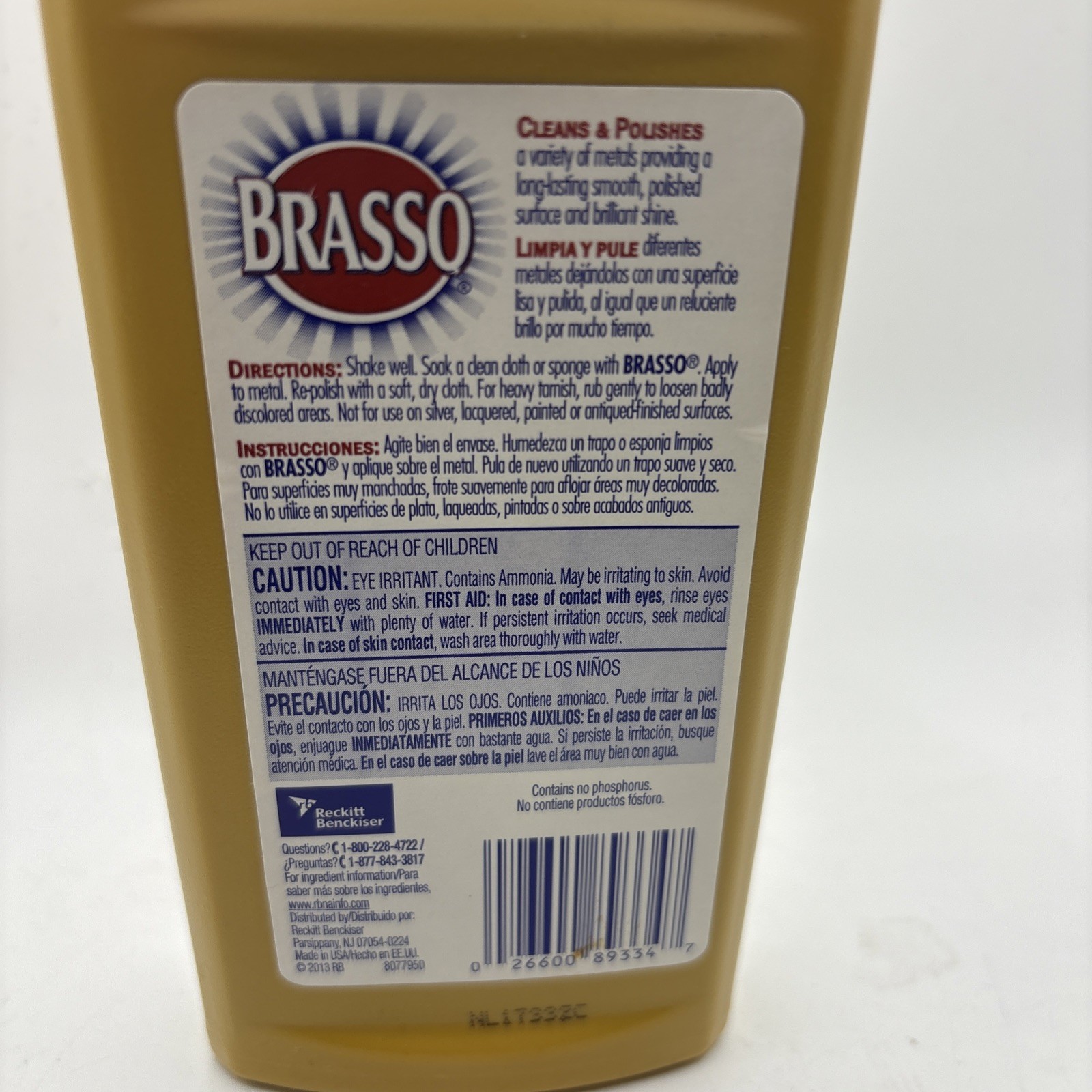 BRASSO Metal Polish 8fl Oz Used About 95% Full