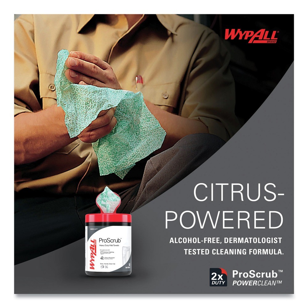 WypAll 91371CT 9.5″ x 12″ Pre-Saturated Wipes – Citrus Scent/Green (6/CT) New