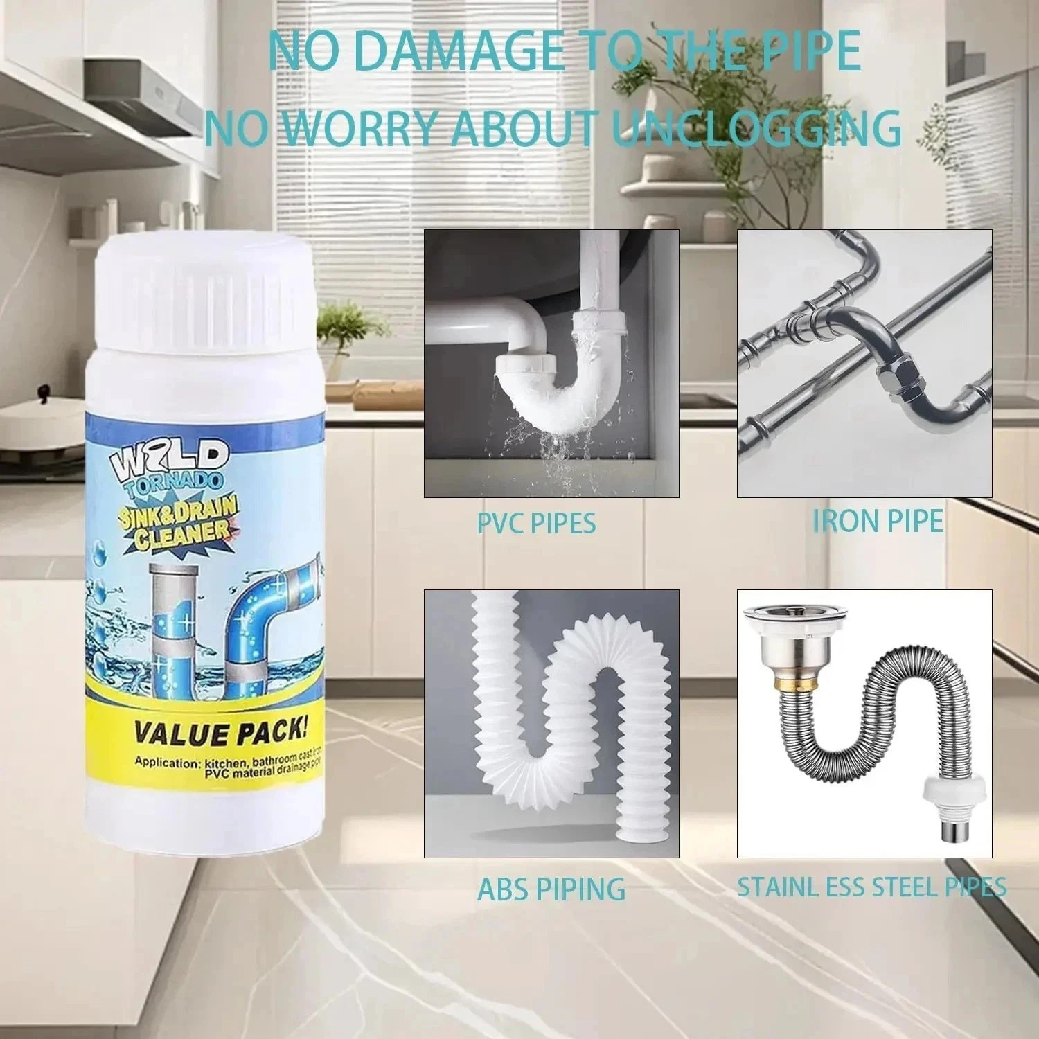 1/2/3 PCS Wild Sink and Drain Cleaner, Wild Tornado Sink And Drain Cleaner