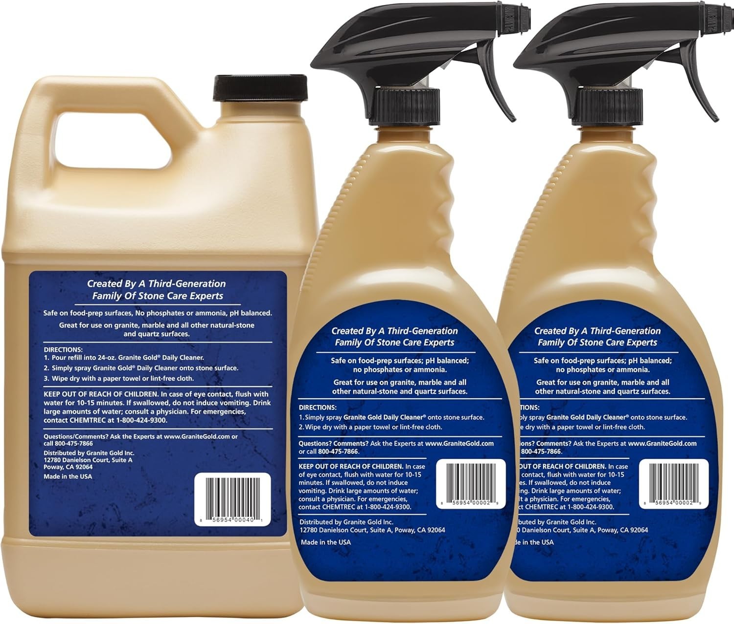 Citrus Daily Cleaner for Granite, Marble & Quartz – 3-Pack, Streak-Free