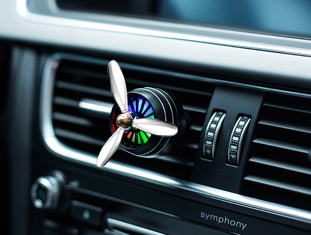 LED Light Propeller Air Force Car Air Freshener Black