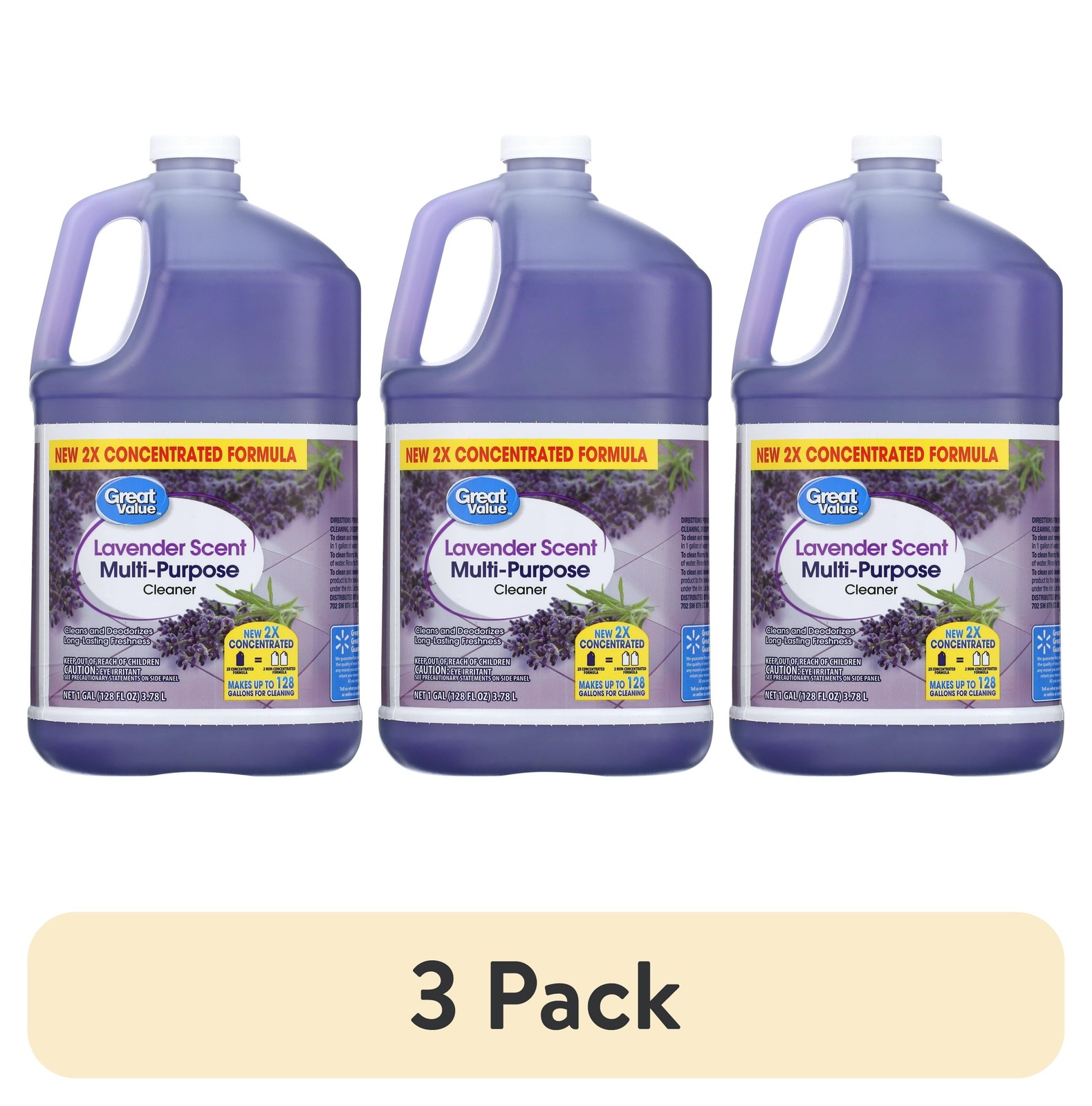 (3 pack) Multi Purpose Cleaner, Lavender Scent, 128 fl oz Fast delivery