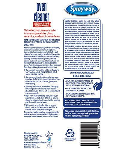 Sprayway Heavy-Duty Oven & Grill Cleaner, Removes Oil & Grease, 20 Oz, 1.25
