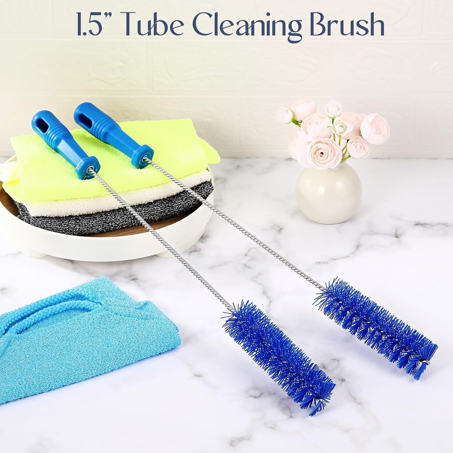 Flexible Drain Brush Set – 2 Pcs Blue Pipe Cleaning Tools