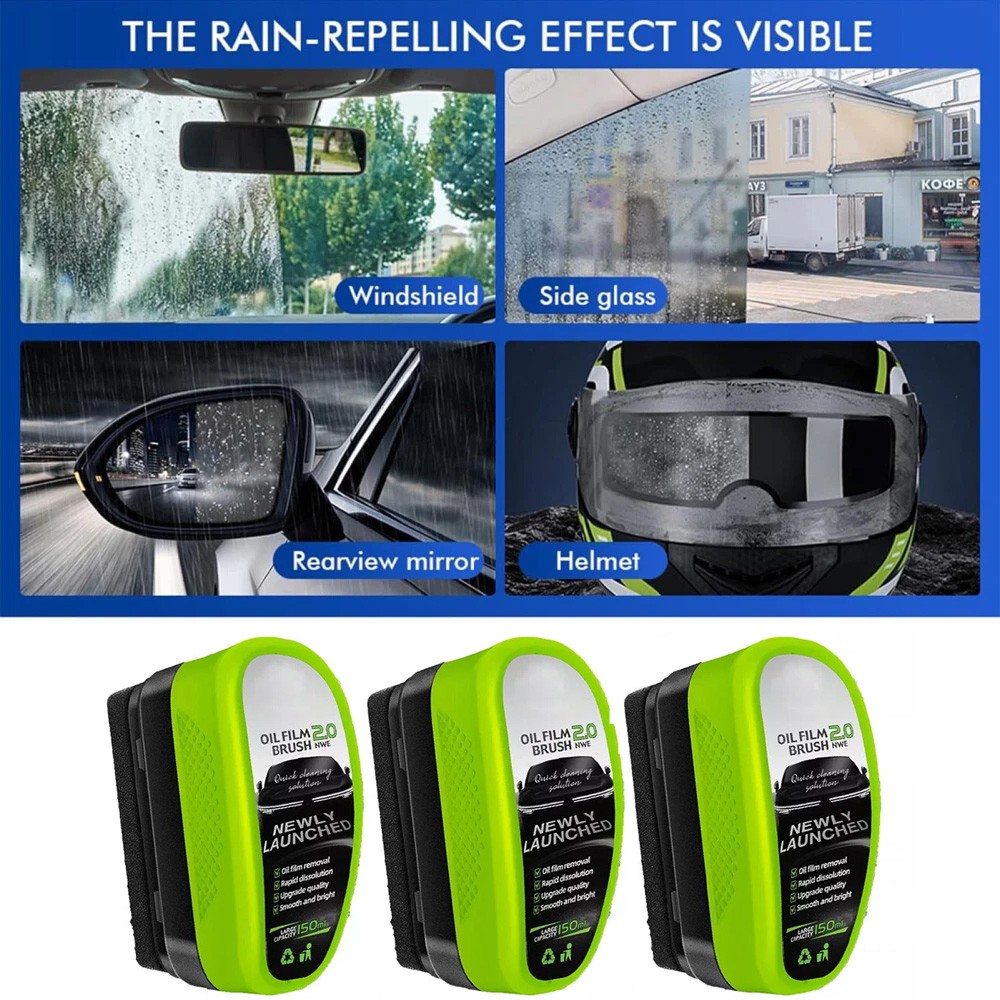 3PCS 2026 New Automotive Oil Film Cleaning Brush Clear Vision Glass Cleaner