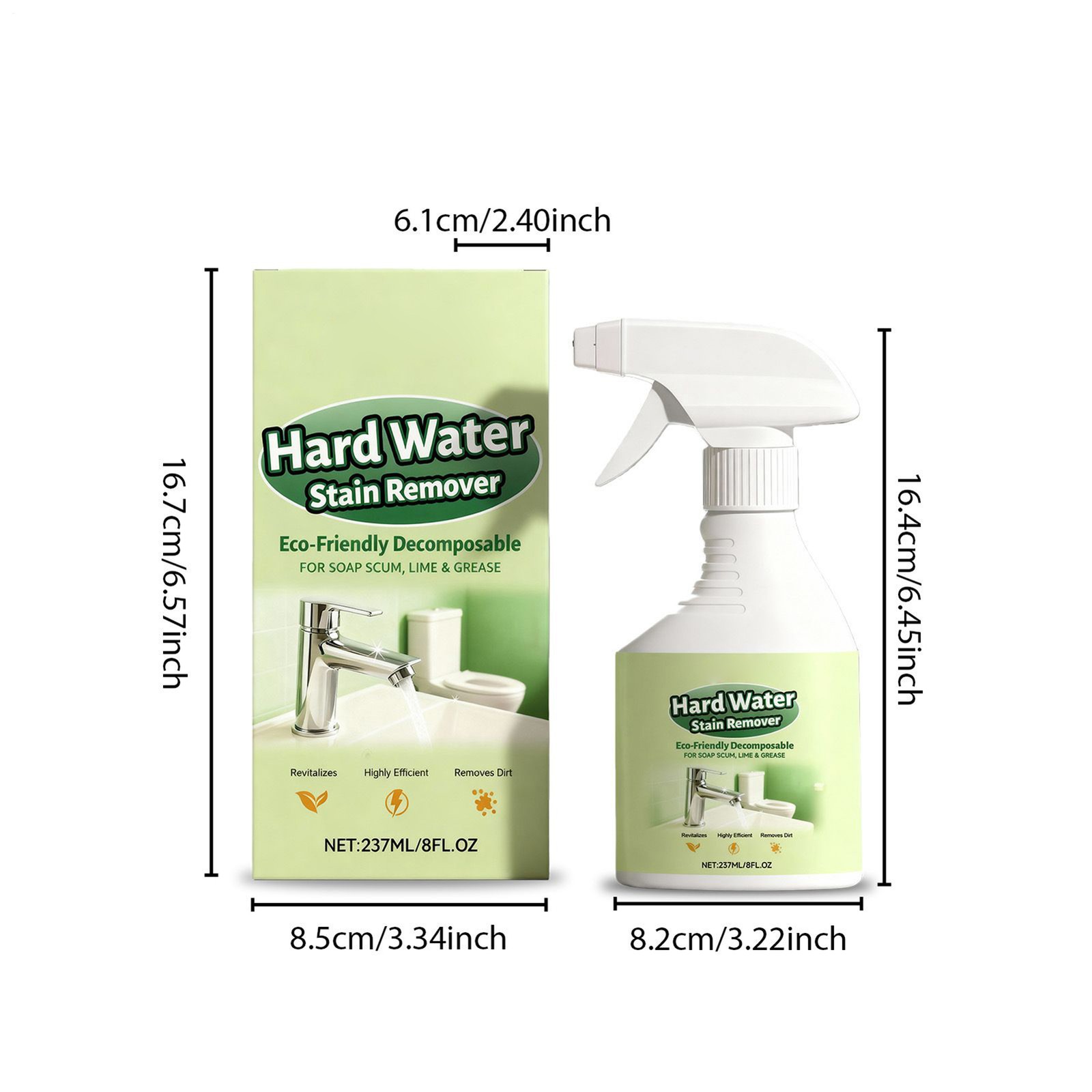 SCUM BUM Hard Water Remover Shower Cleaner For Shower Glass Toilet 237ML