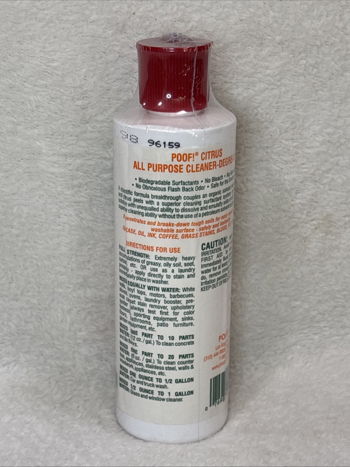 Poof Citrus All Purpose Non-Toxic Non-Flammable Biodegradable 8oz Made In USA