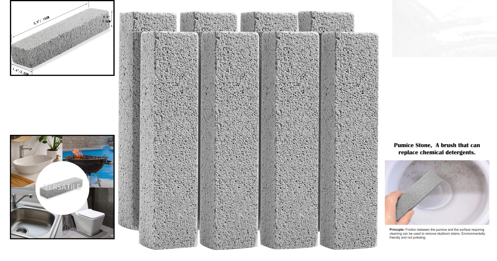 Elevate Cleanliness: 8 Pumice Stones for Effortless Bathroom & Grill Cleaning
