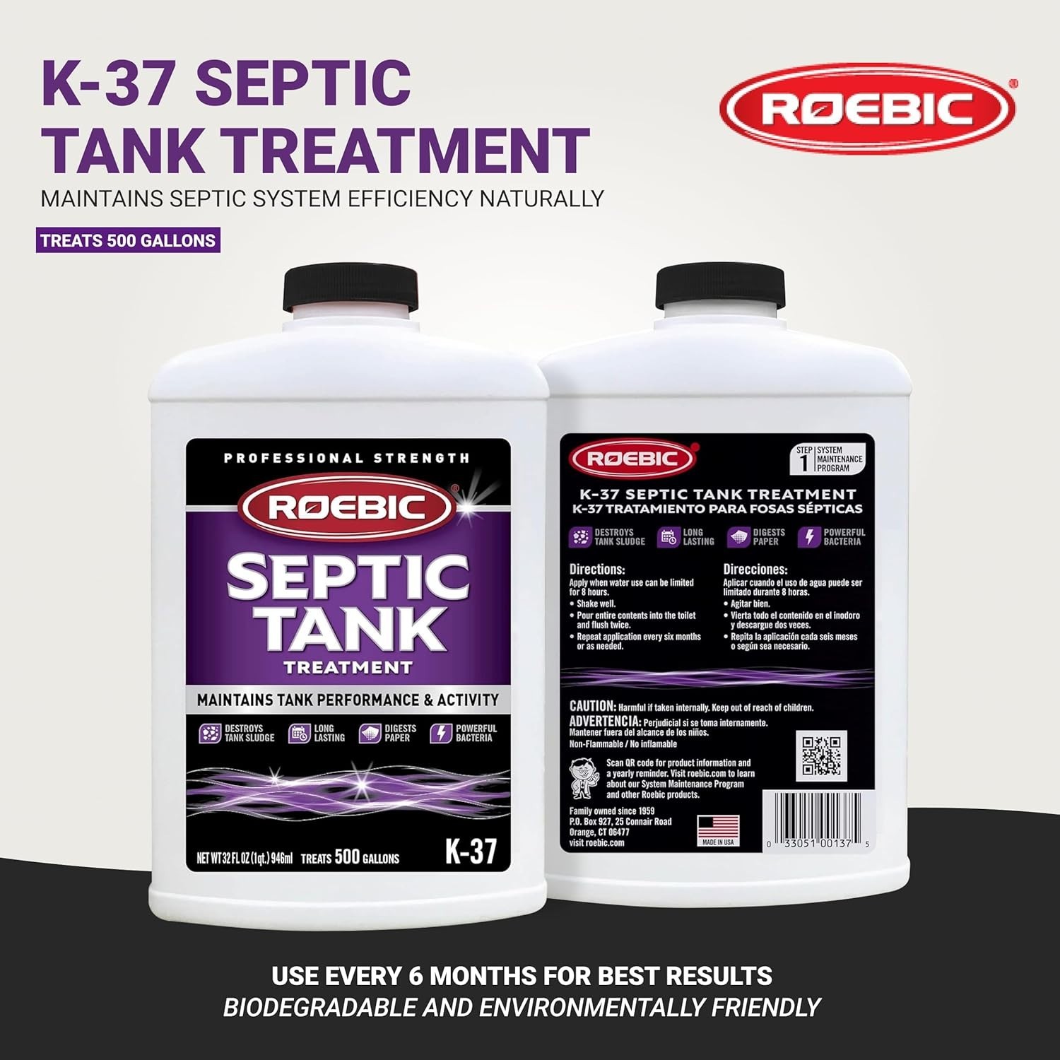 Eco-Friendly Septic Tank Treatment – 32 Fl Oz for Clog Prevention & Odor Control