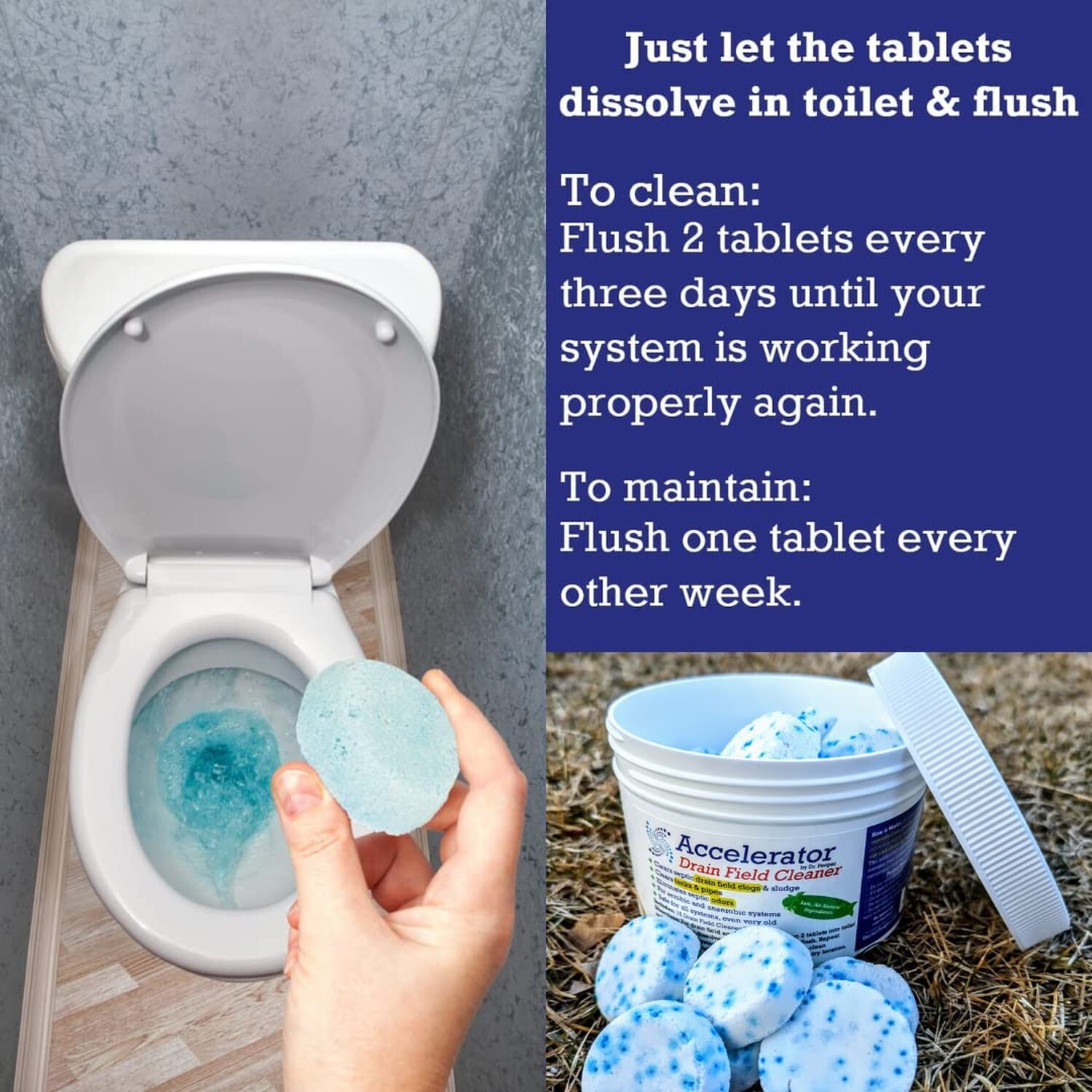 Accelerator by Dr. Pooper Drain Field Cleaner – Clears Septic Tank PLUS the L…