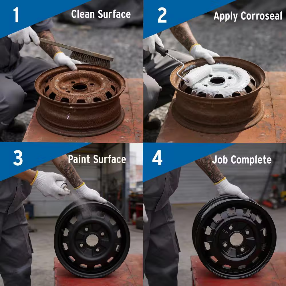 Water-Based 1 Gal. Cleaner & Degreaser, Rust Converter & Metal Primer, Converts