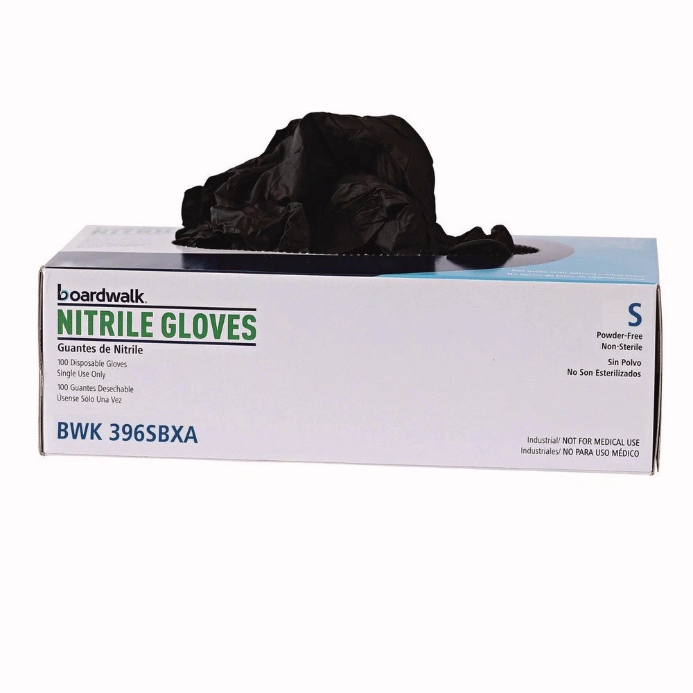 Boardwalk 396SBXA 4.4 mil Disposable Nitrile Gloves – Small, Black (100/Box) New