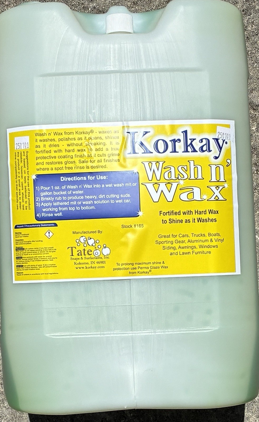 KORKAY WASH & WAX 5-GALLON TOTE # 16505