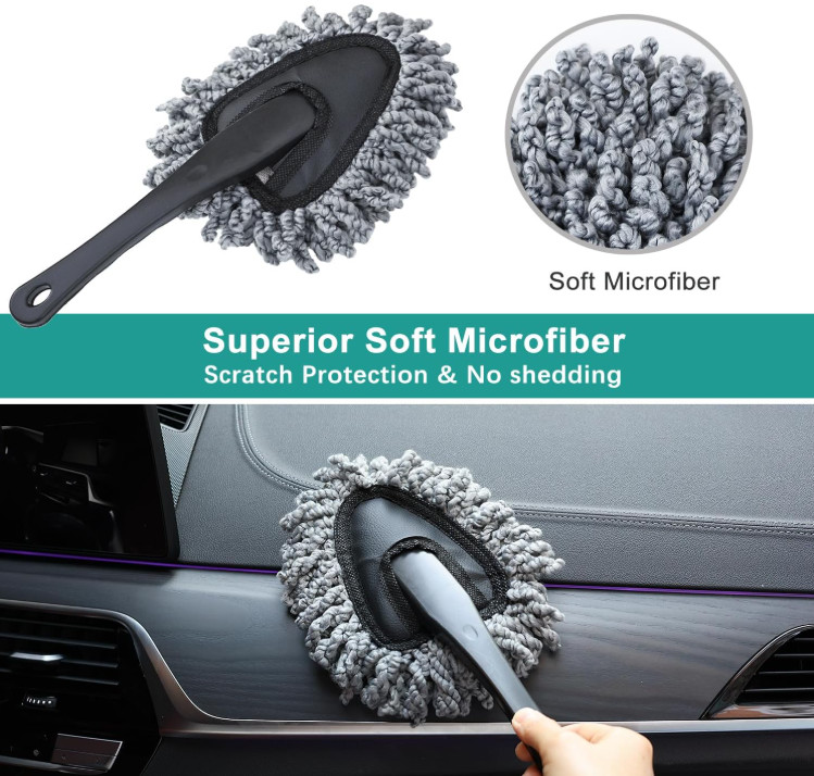 2 Pcs 11″ Super Soft Microfiber Duster Brush, Car Dash Cleaner, Cleaning Brush,