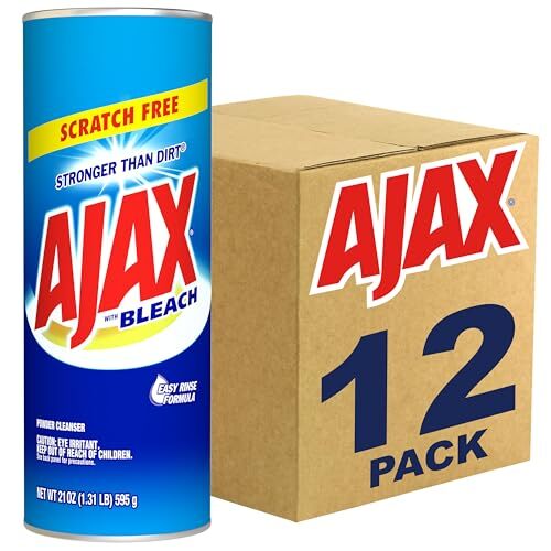 Ajax Powder Cleanser 21 Ounce Pack of 12 Easy Rinse Scratch Free Formula