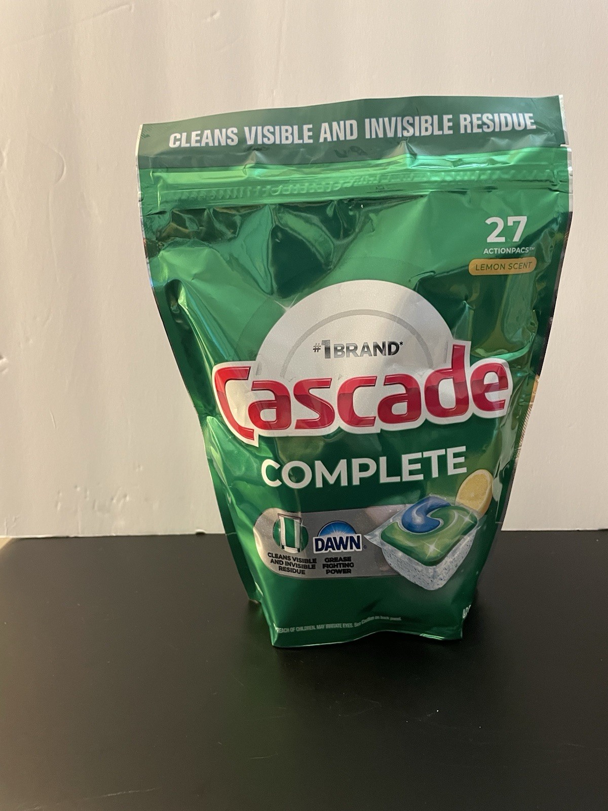 Cascade Complete Dishwasher Pods ActionPacs Lemon Scent 27 Count Pack of 1