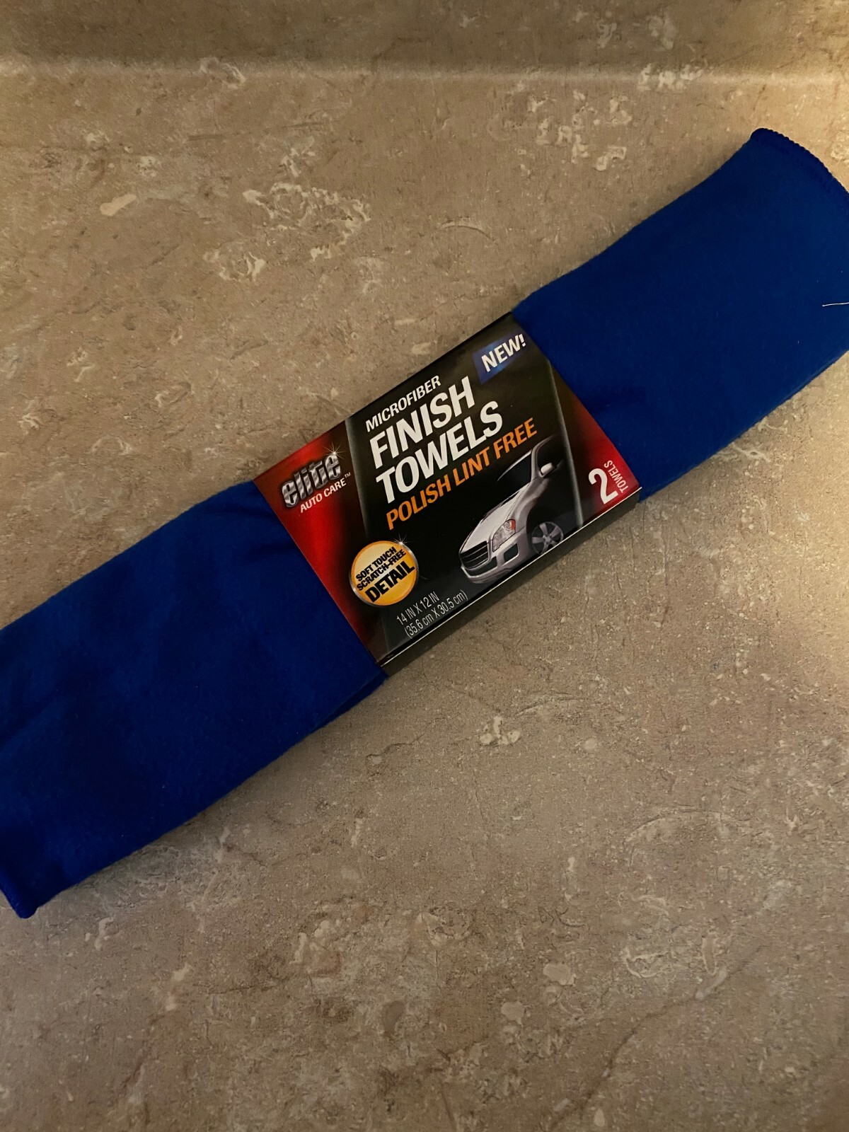 Soft Touch Streak-Free Finish Towel, 14 X 12 in, Blue, Microfiber