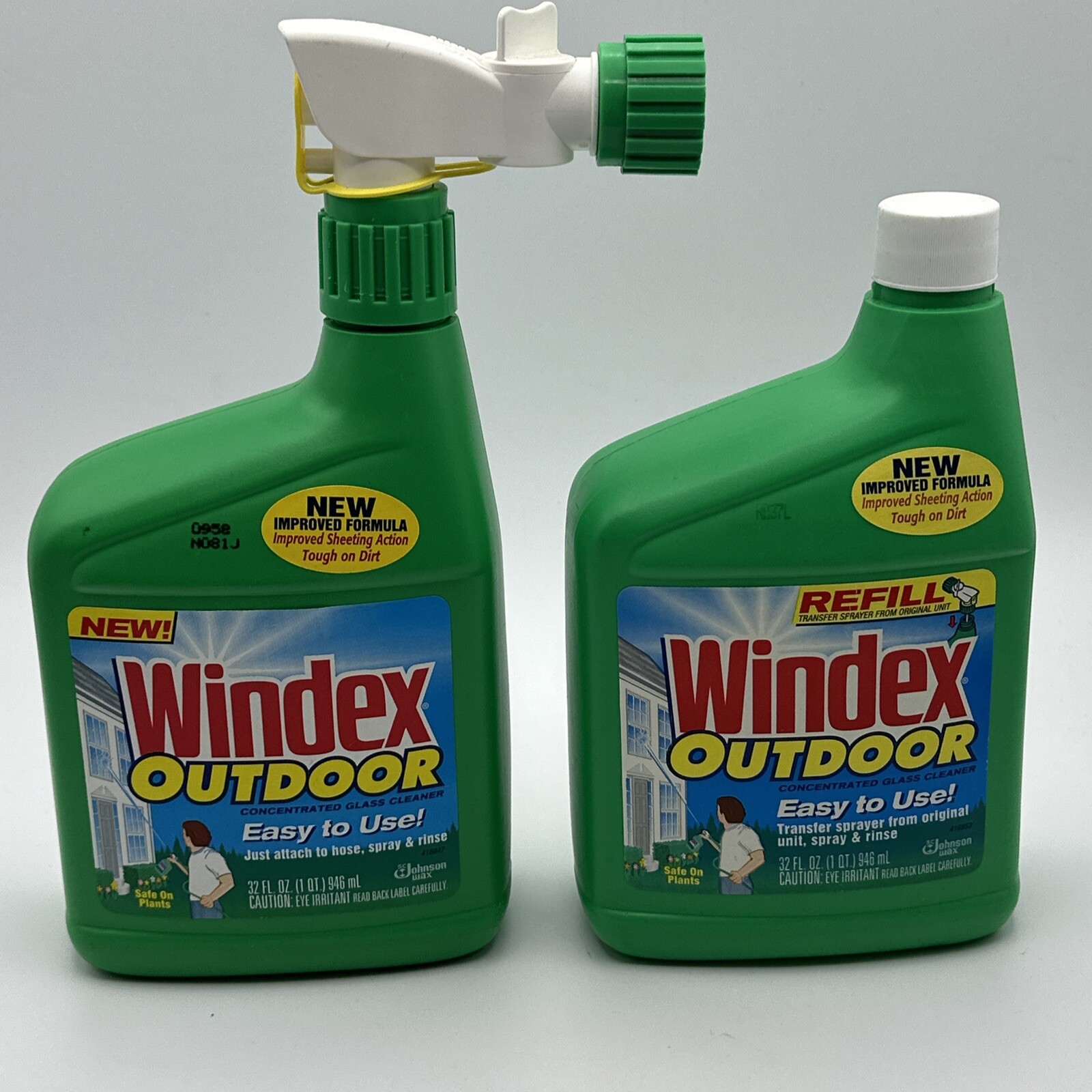 NOS Windex Outdoor Glass surface concentrated Cleaner 32.OZ EA (2pk)