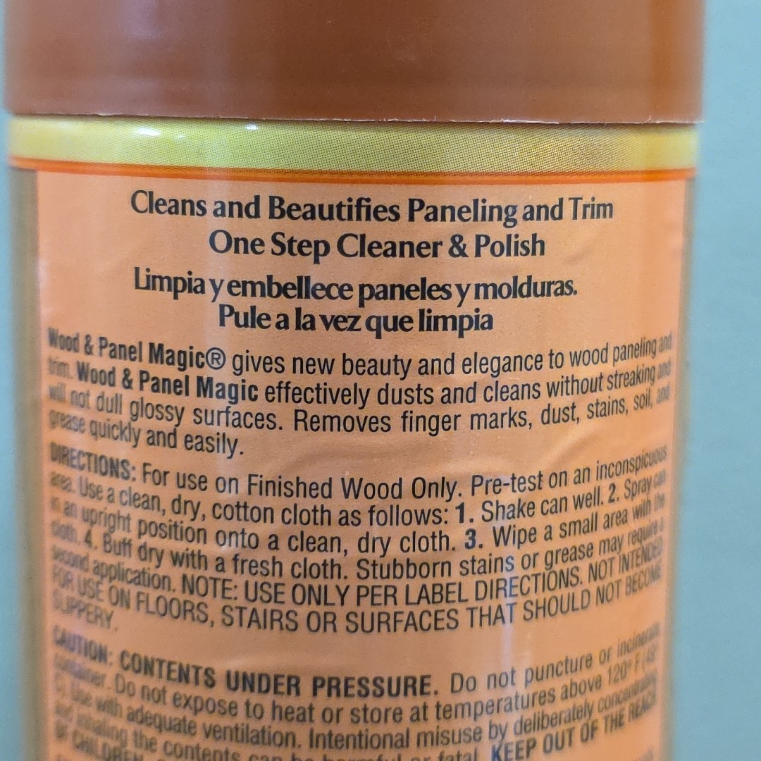 Vtg Full Wood & Panel Magic One Step 13oz Aerosol Cleaner Spray Renew Luster NOS