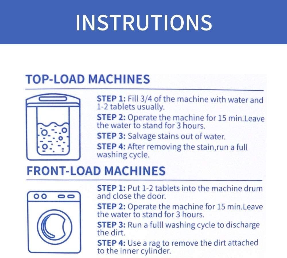NATRUTH 30 Pack Washing Machine Cleaner Tablets, Solid Washer Deep Cleaning Tabl