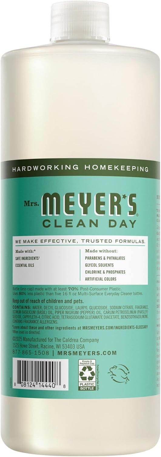 MRS. MEYER’S CLEAN DAY Multi-Surface Everyday 32 Fl Oz (Pack of 1), Basil