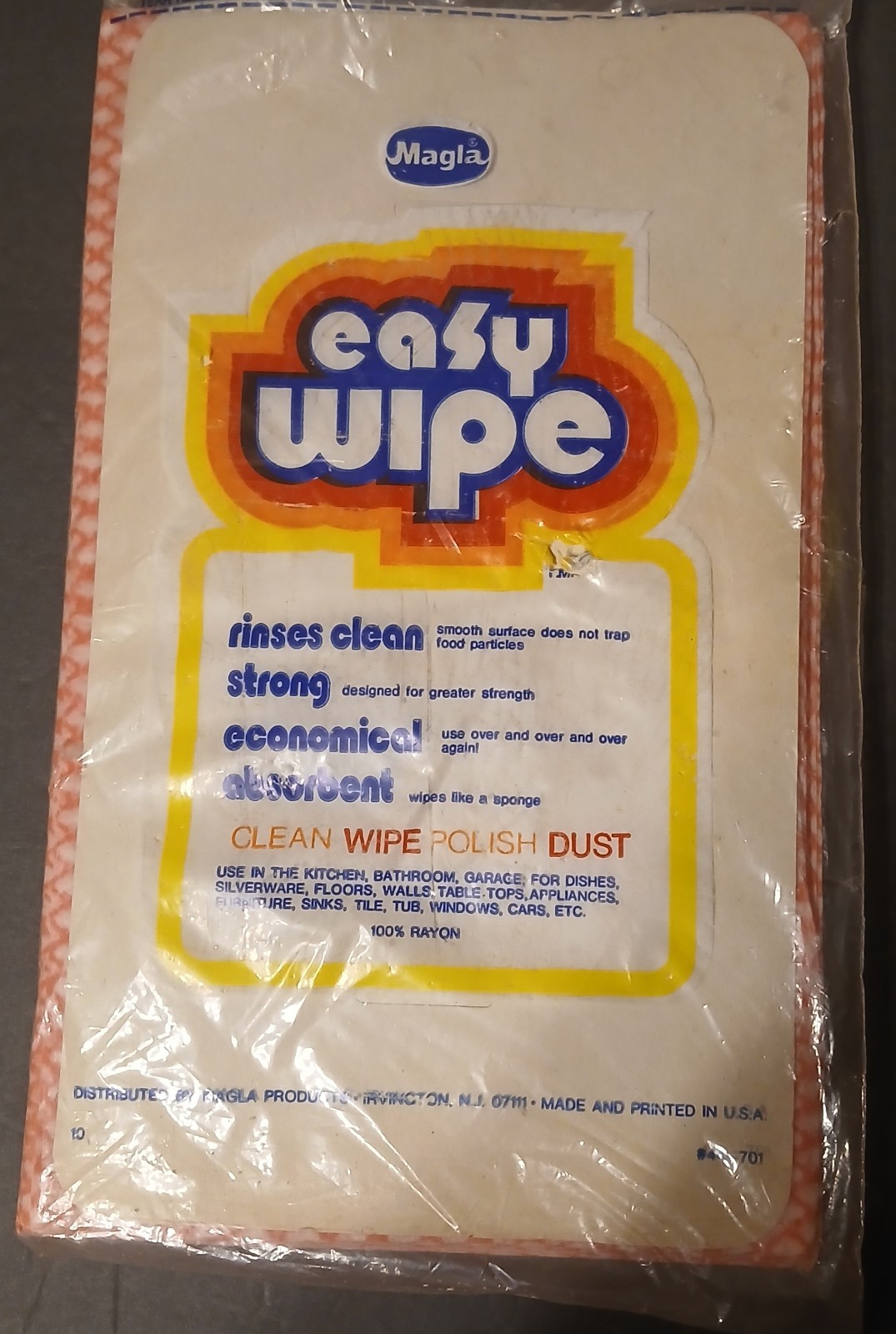 Vintage Easy Wipes Re Usable Wiping Cloths Magla Movie Prop Sale 3/$1.00 Sticker