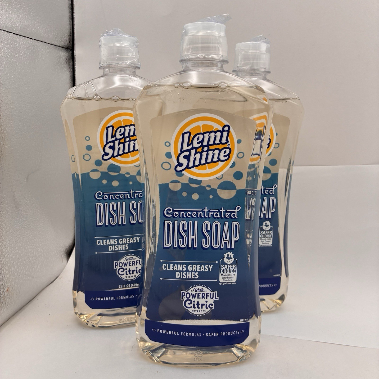 3 Lemi Shine Concentrated Dish Soap 12 fl oz Citric Extracts Greasy Dishes EPA