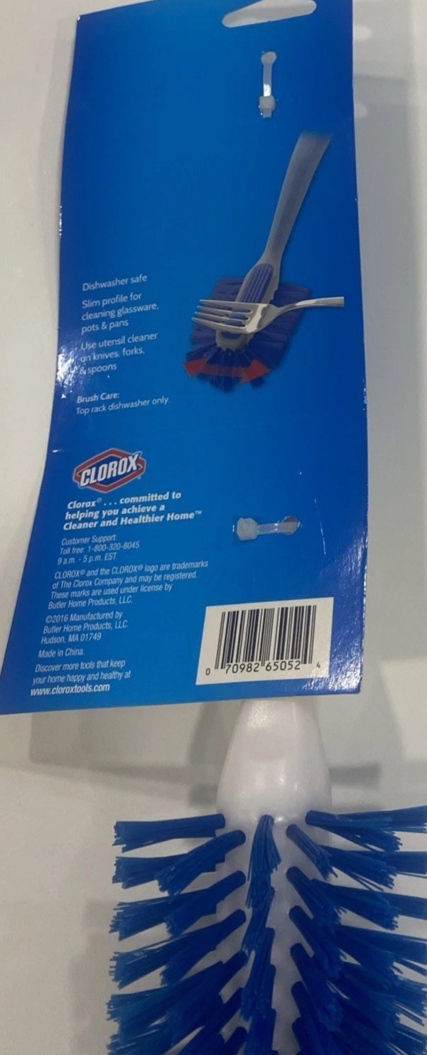 Clorox Utensil Dish Brush Curved Kitchen Brush – Dishwashing Cleaner Scrubber…