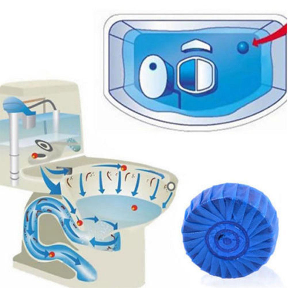 24 Automatic Bleach Toilet Bowl Cleaner Stain Remover Blue Tab-Tablet Flush Tank