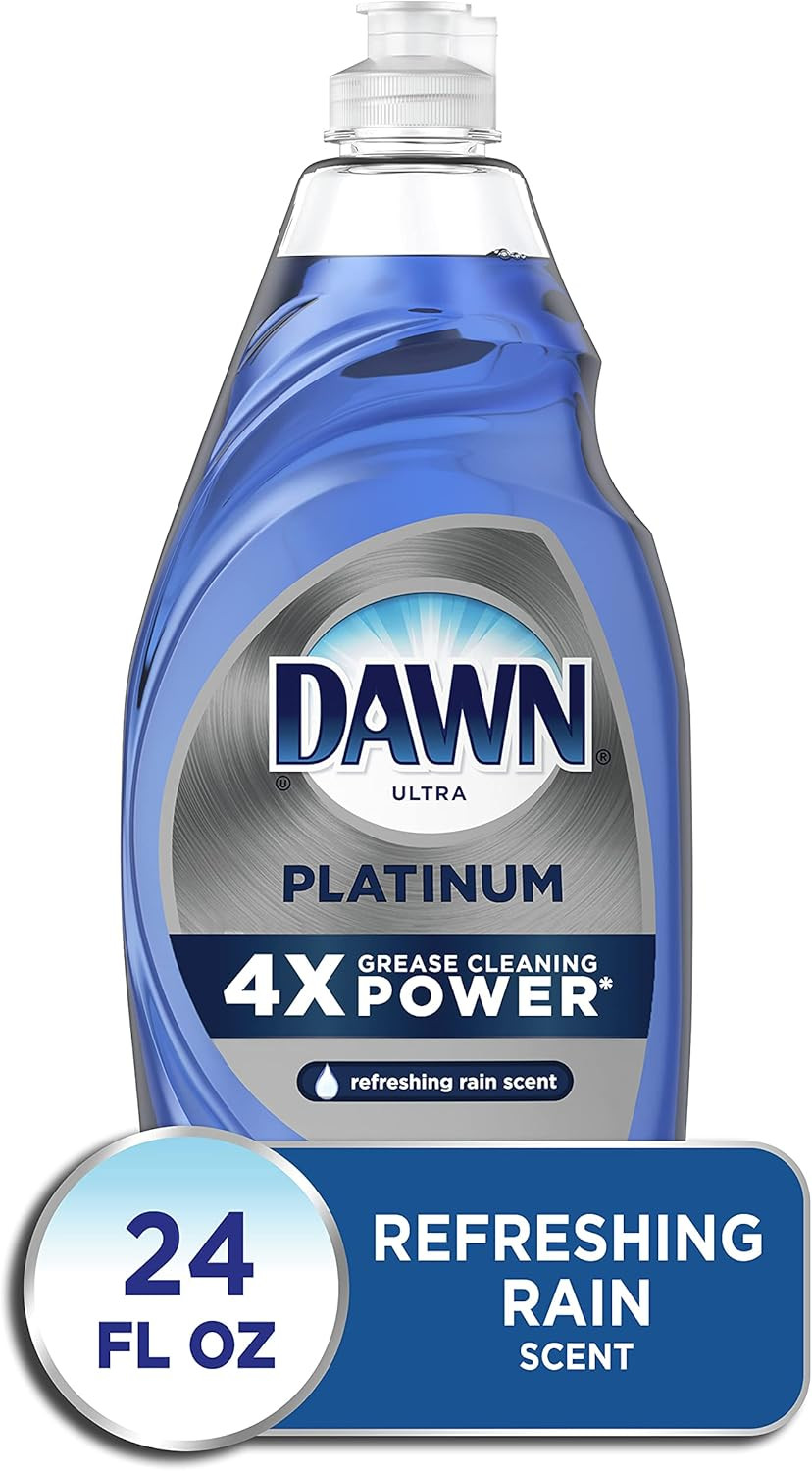 Platinum Dish Soap Liquid, Dishwashing Liquid, Grease Removal, Fresh Rain, 2X54.