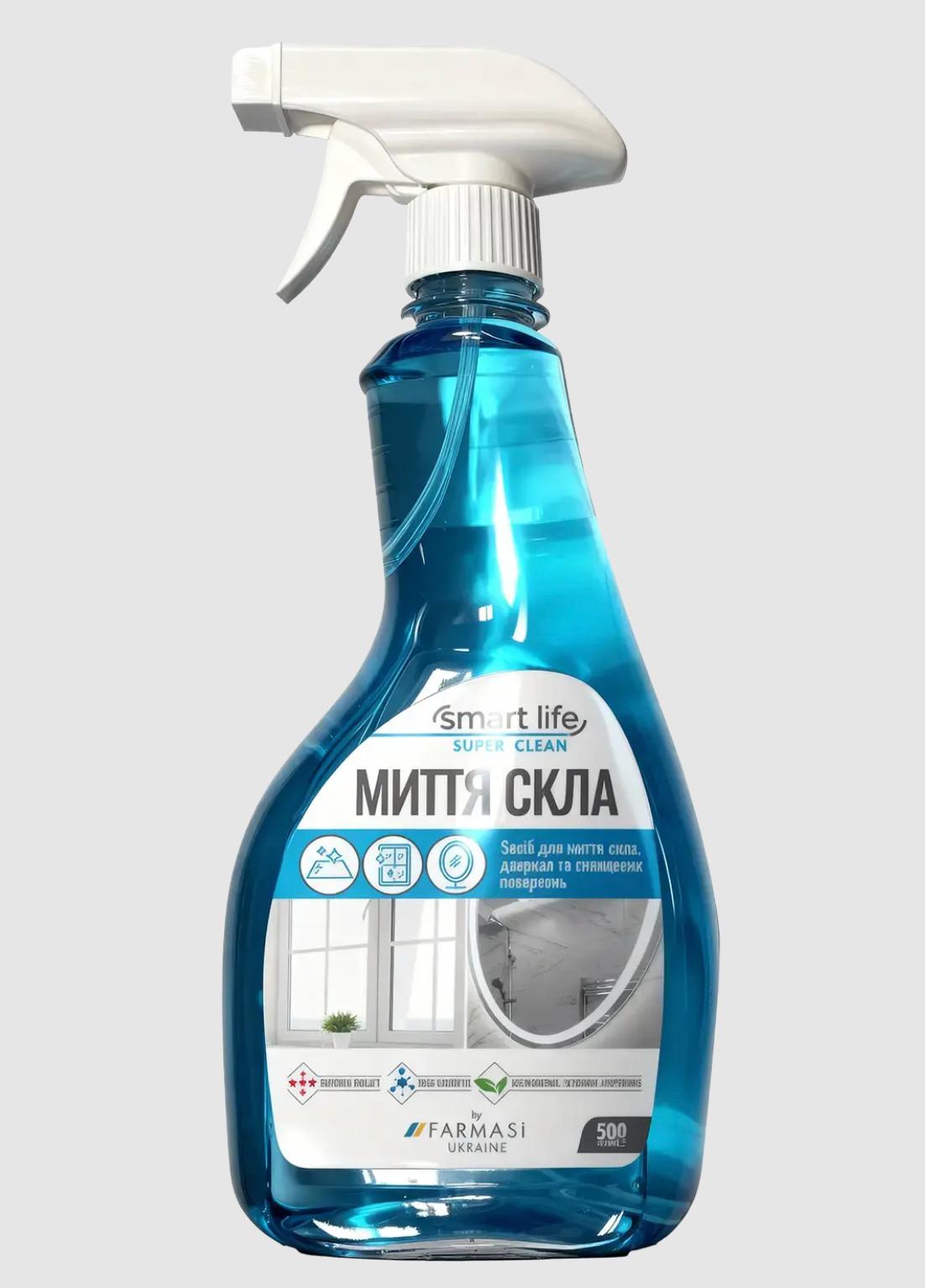 Farmasi Smart Glass Cleaner Spray Streak Free Mirror Window Shine Clean 500ml