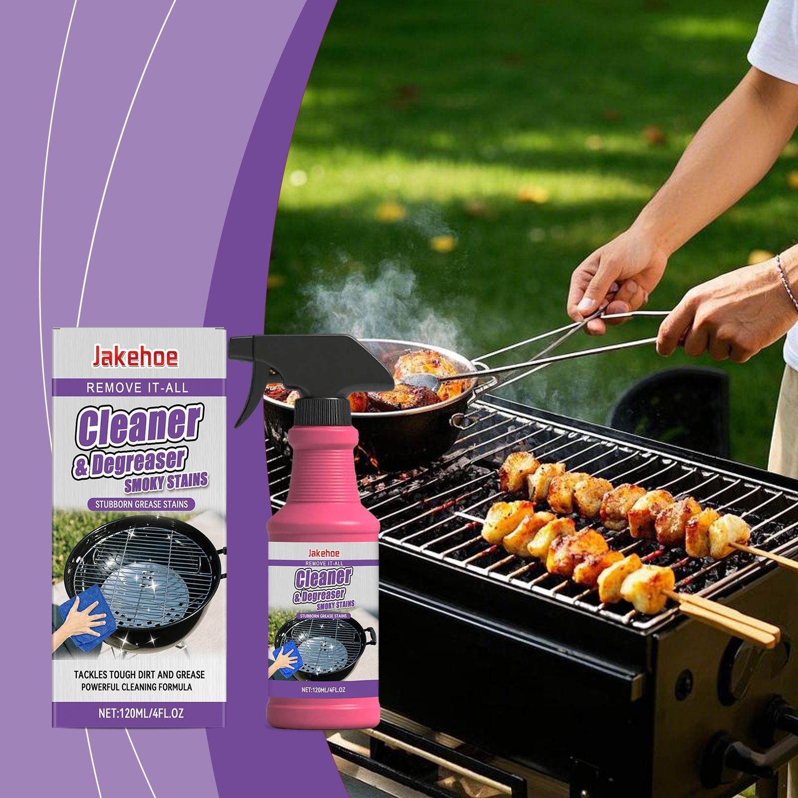 1-3X BBQ Grill Degreaser Cleaner,Fast-Acting Heavy-Duty Grill Degreaser Spray