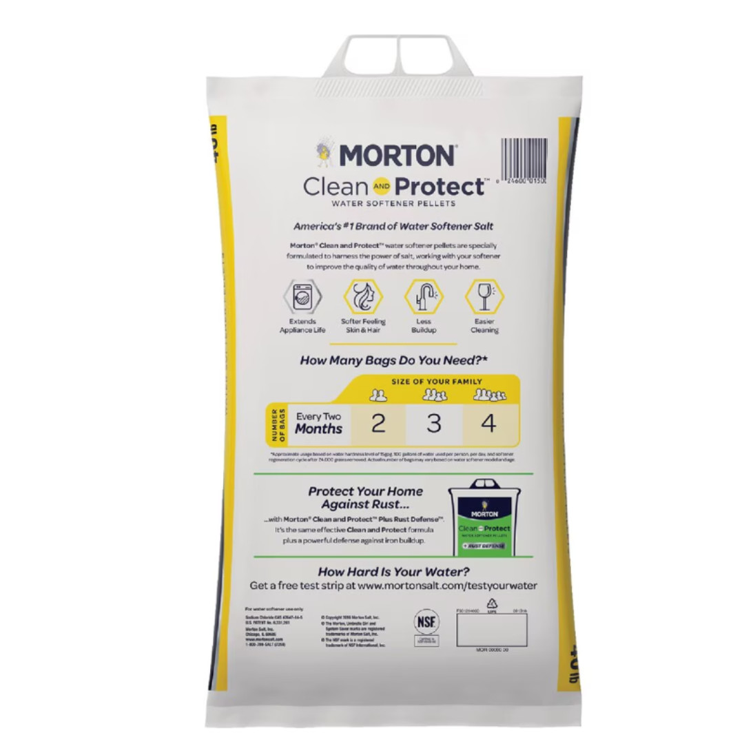 (6 pack) Morton Clean and Protect Water Softener Salt Pellets, 40 LB Bag