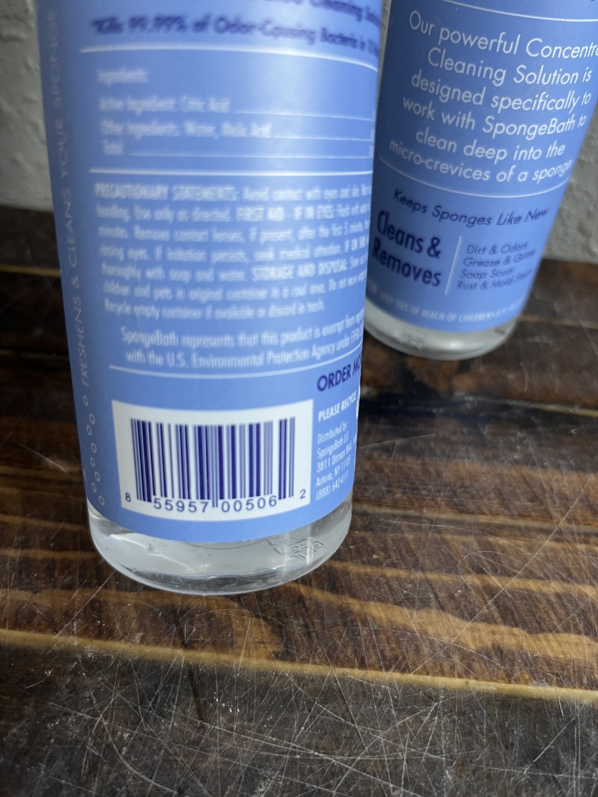 2 Pack SpongeBath Concentrated Cleaning Solution 8 fl oz Eco-Friendly Non-Toxic