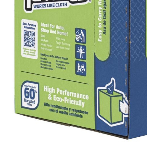 Shop Towels Tool Box Big Grip Bucket Brand Blue Hand Disposable 200 Count Refill