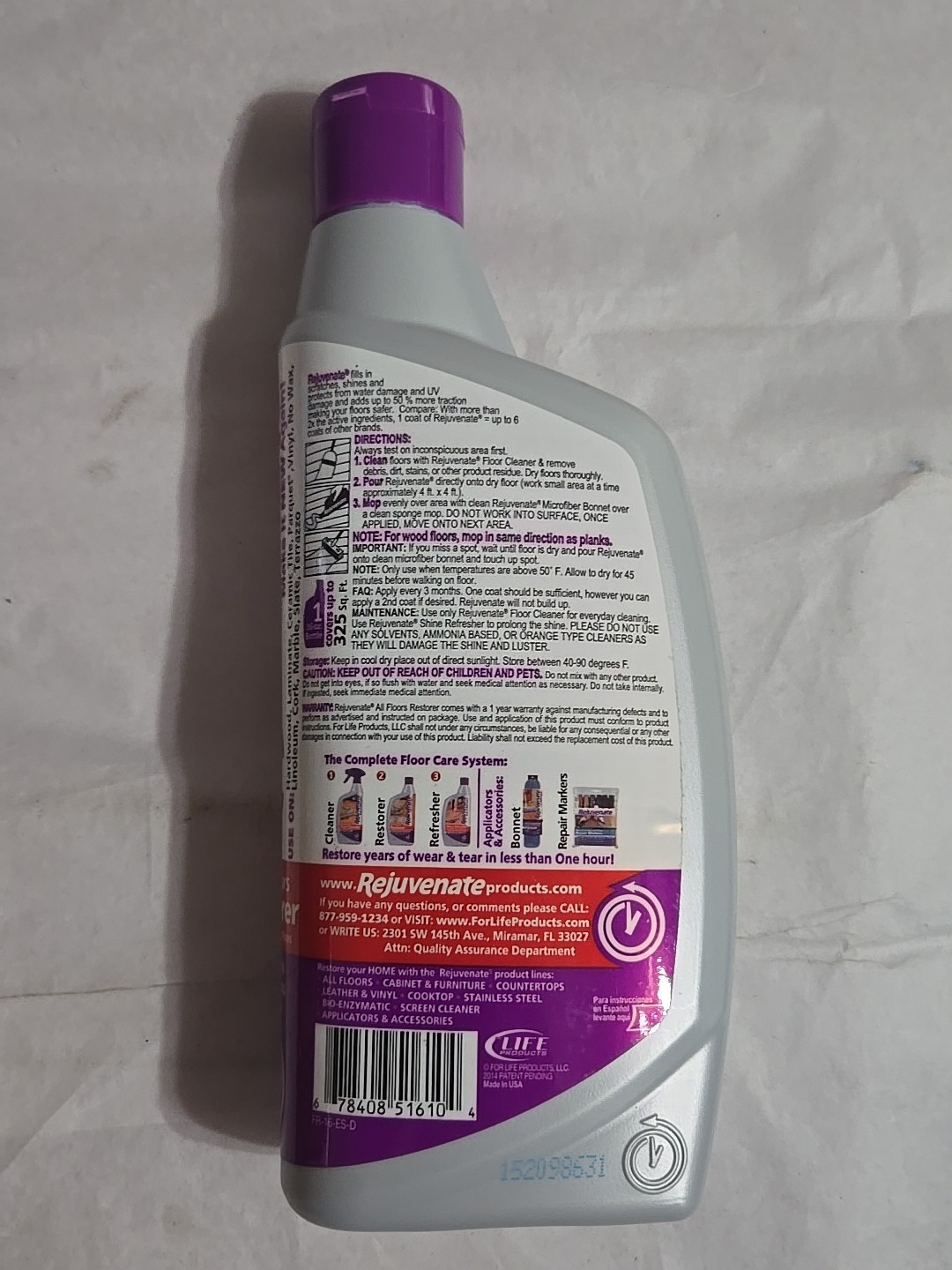 Floor Restorer Protectant 16 Oz Rejuvenate Hardwood Vinyl Parquet Laminate Tile