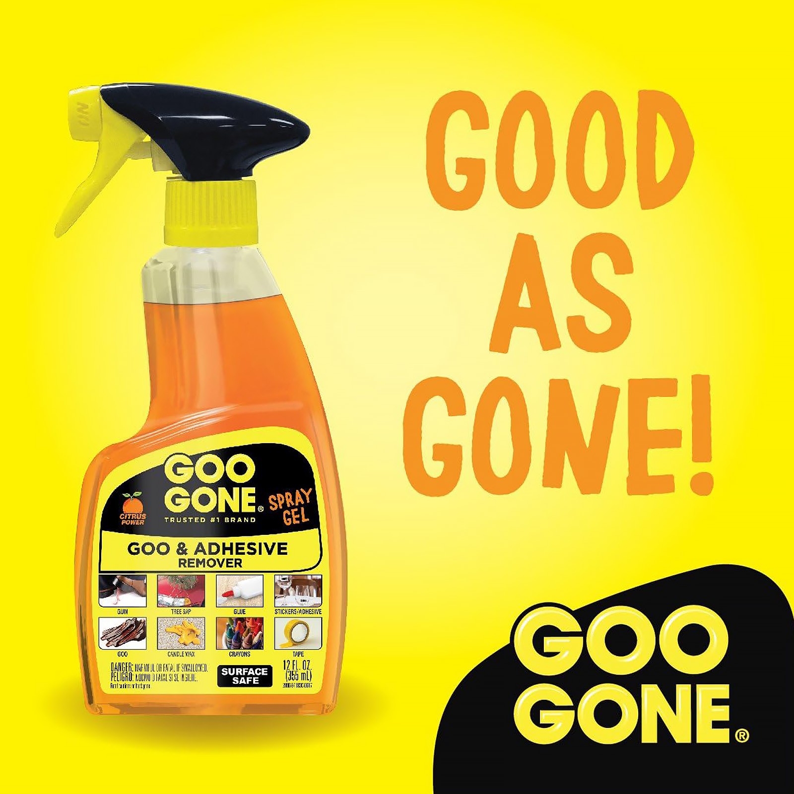 Goo Gone Original Spray Gel (12oz, 6PK) – Adhesive Remover, Multi-Use_FAST SHIP