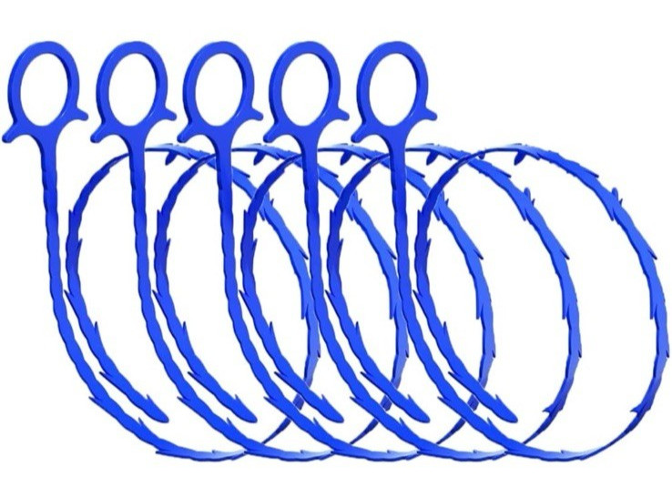 Drain Clog Remover Snake Tool Hair Clog Cleaner for Sinks, Tubs, Showers 5 pack