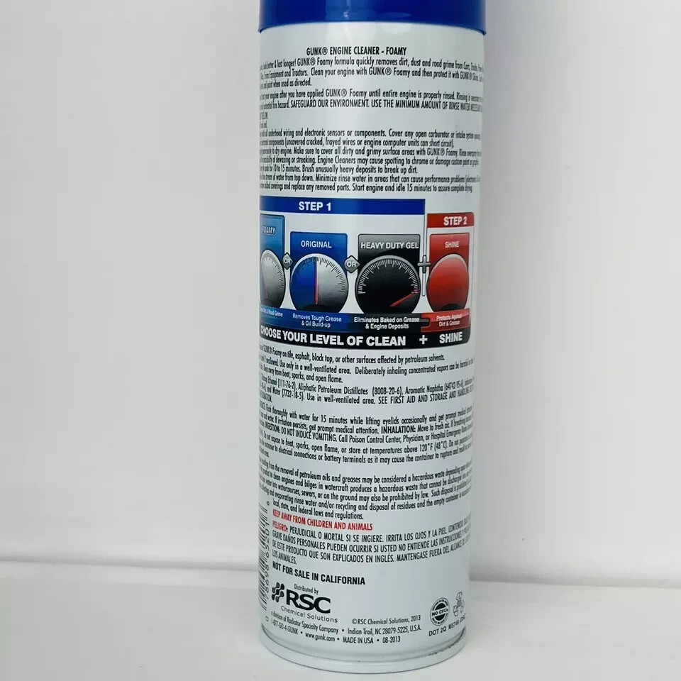 Gunk FEB1CA 17 oz Can of Aerosol Foamy Engine Cleaner Degreaser – CA Compliant