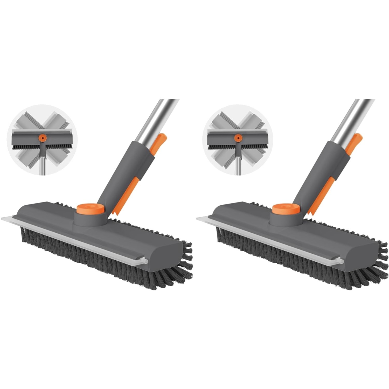 Gray Stiff Bristle Brush 2 Pack