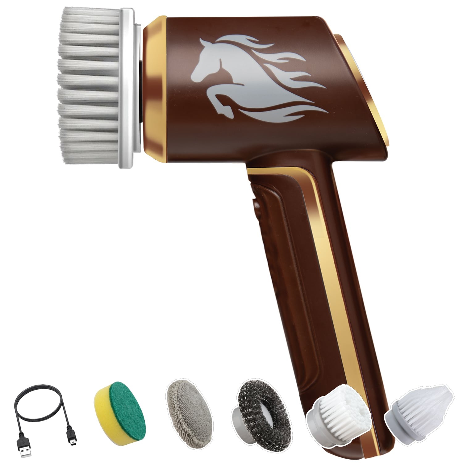 Horsepower Gold Edition Handheld Cordless Rechargeable Spinning Power Scrubber
