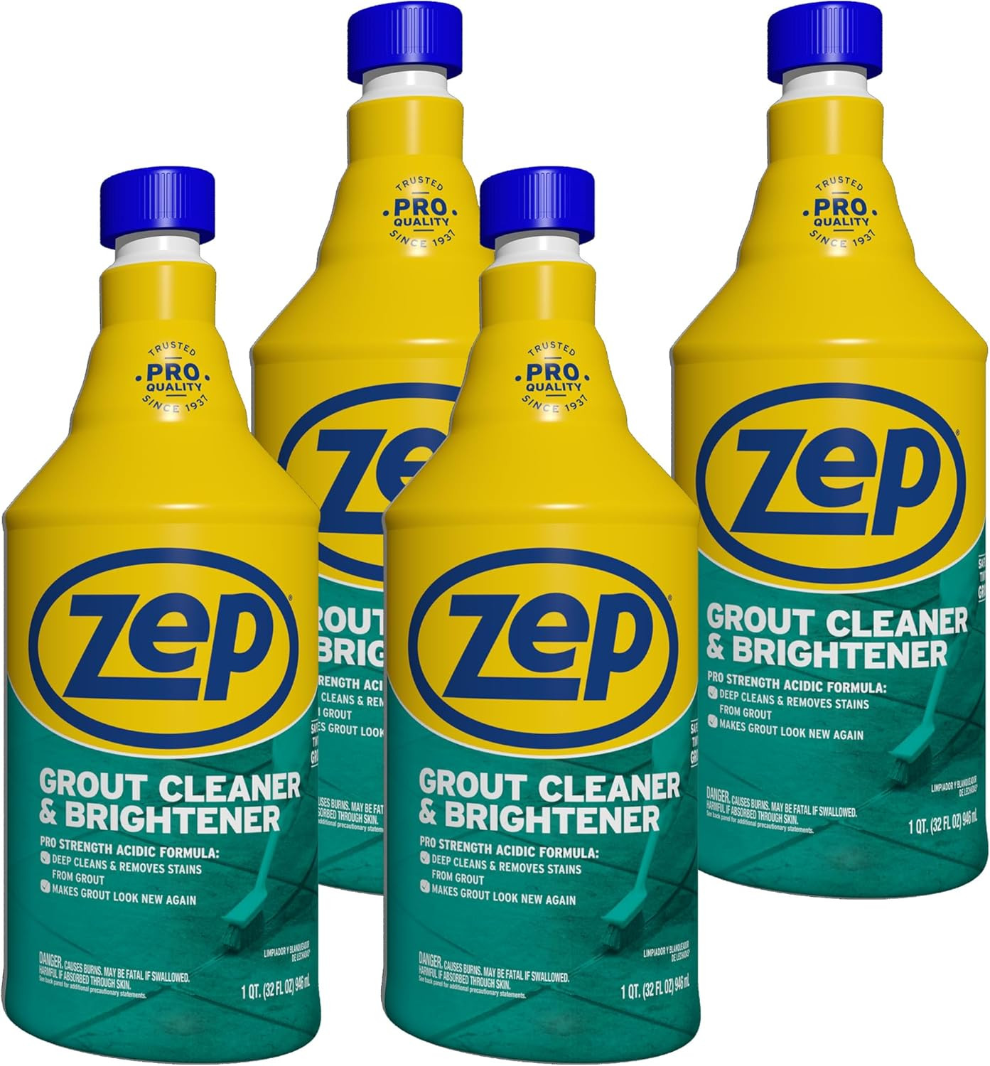 Grout Cleaner and Brightener – 32 Ounce (1 Bottle) – ZU104632 – Deep Cleaning Fo