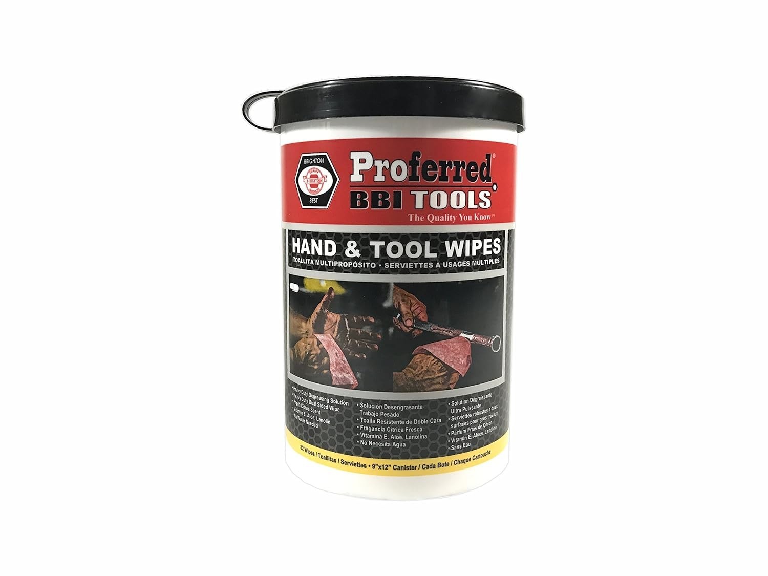 Proferred T99001 Hand and Tool Wipes Heavy Duty Degreasing – Waterless