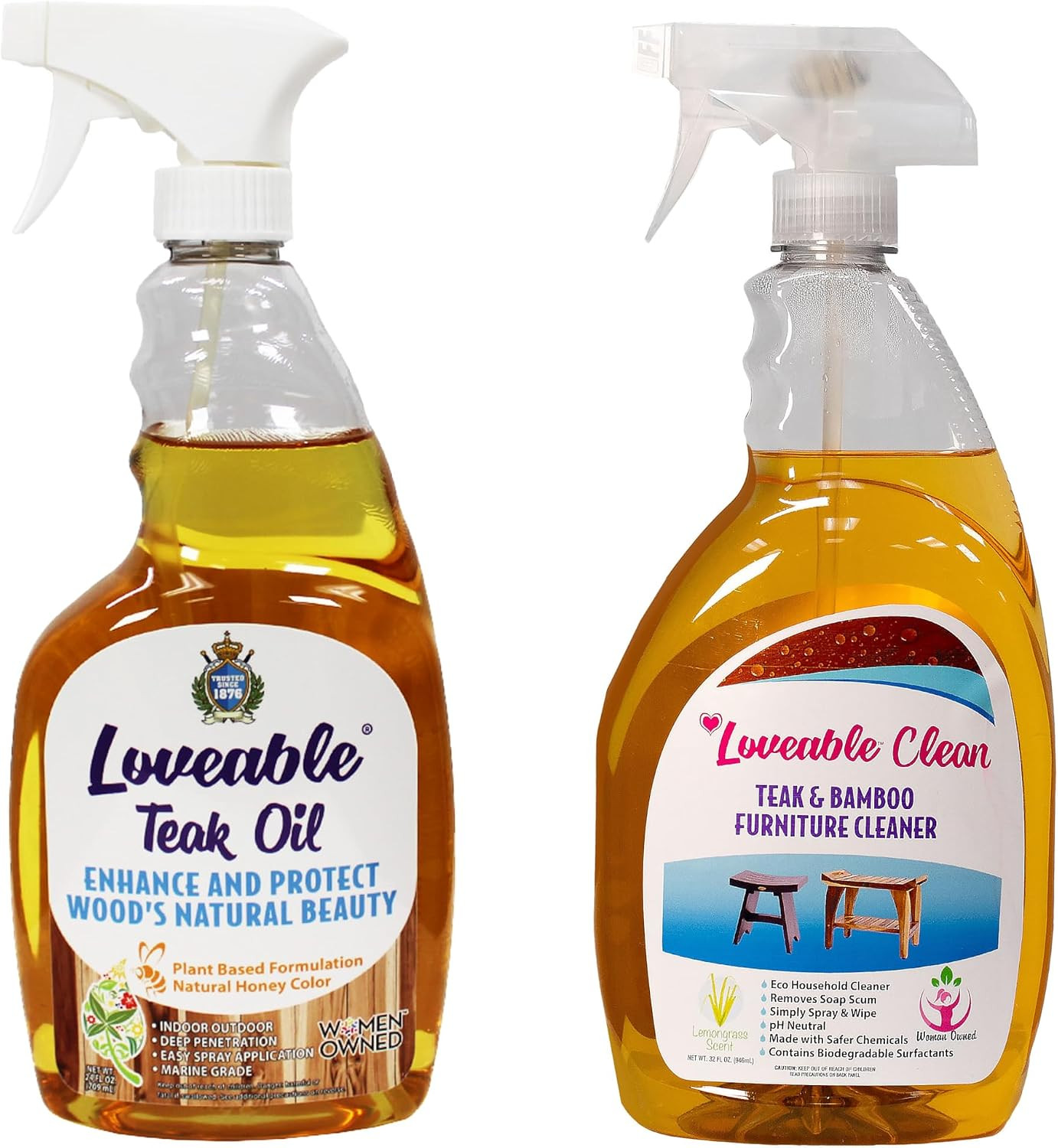 Loveable 24Oz Bottle Teak Oil Teak Cleaner Protective, Wood Restorer Eco Househo
