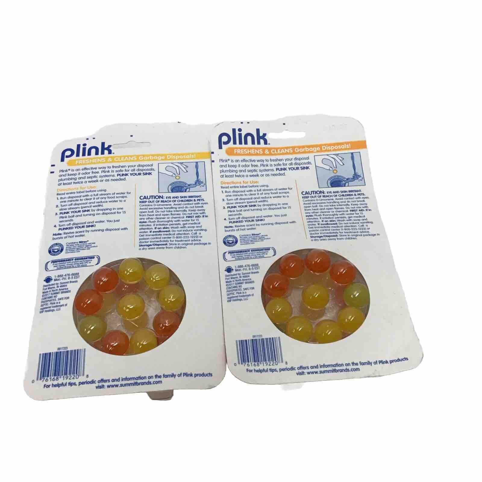 Plink 2 Pack Garbage Disposal Freshener & Cleaner, 20 Uses 1.62 Oz Each